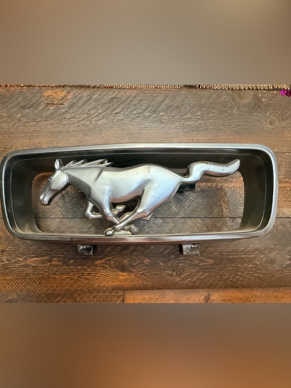 Vintage 1966 OEM FORD MUSTANG Front Grill Horse & Corral Emblem Logo
